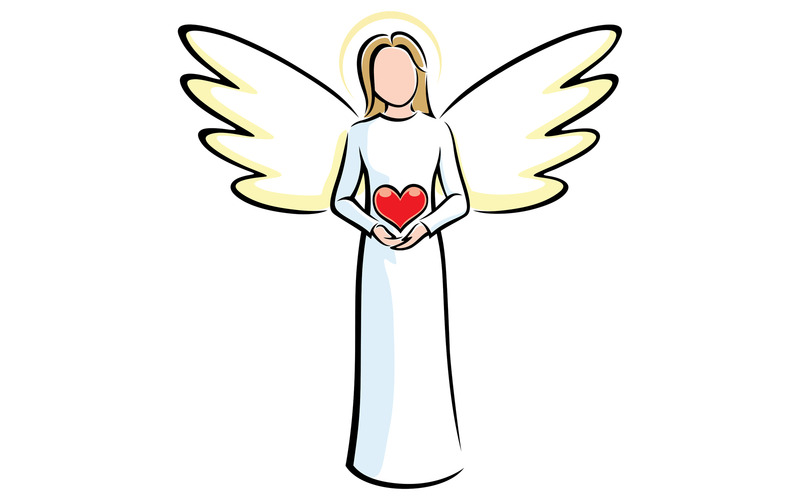 Angel Holding Heart - Illustration #124645 - TemplateMonster