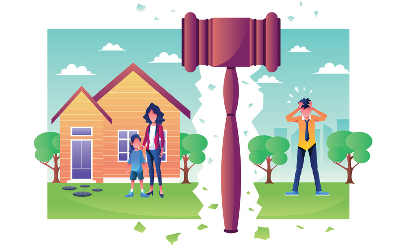 Diseño plano del concepto de divorcio - Ilustración - Características Imagen 1