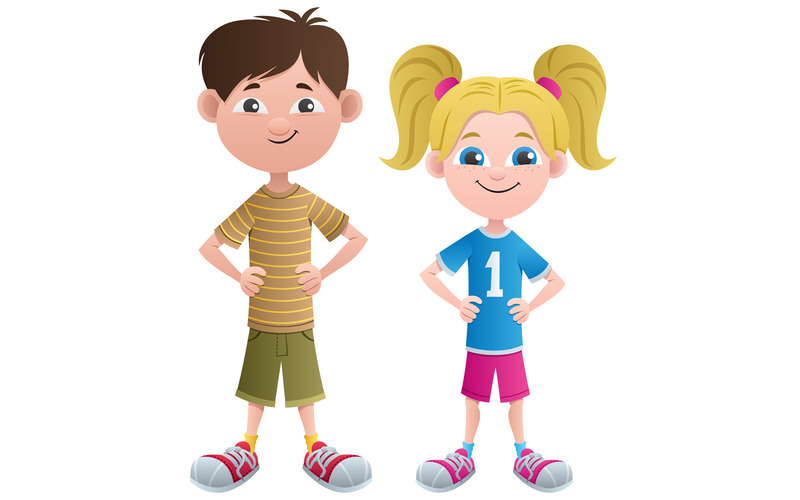 Ragazzo e ragazza - illustrazione - Caratteristiche Immagine 1