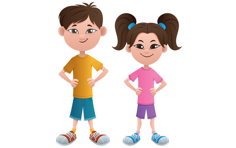 Ragazzo e ragazza asiatica - illustrazione - Caratteristiche Immagine 1