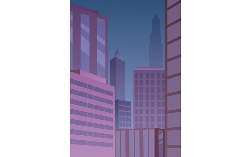 Cityscape Purple - Illustrazione - Caratteristiche Immagine 1