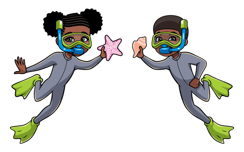Diver Kids Black - Illustration - Features Image 1