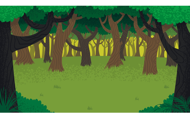Paesaggio forestale - illustrazione - Caratteristiche Immagine 1