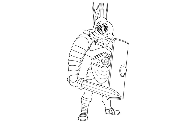 Gladiator Line Art - Illustration - Features Image 1