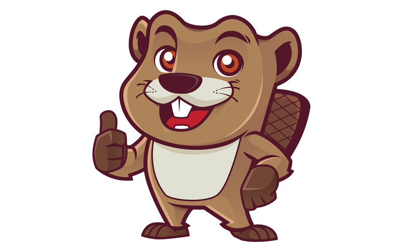 Mascote Beaver em Branco - Ilustração - Features Image 1