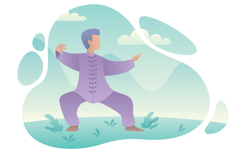 Donna Pratica Di Qigong - Illustrazione - Caratteristiche Immagine 1