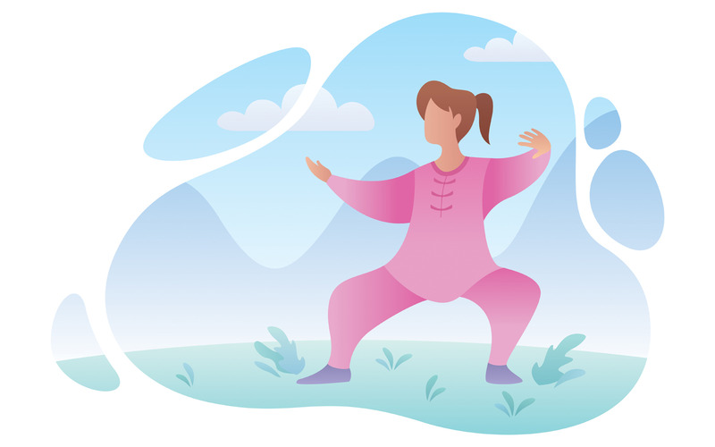 Qigong Practizing Man - Illustration - Features Image 1