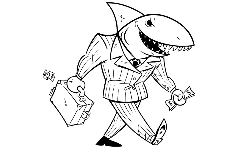 Business Shark Line Art - Ilustração - Features Image 1