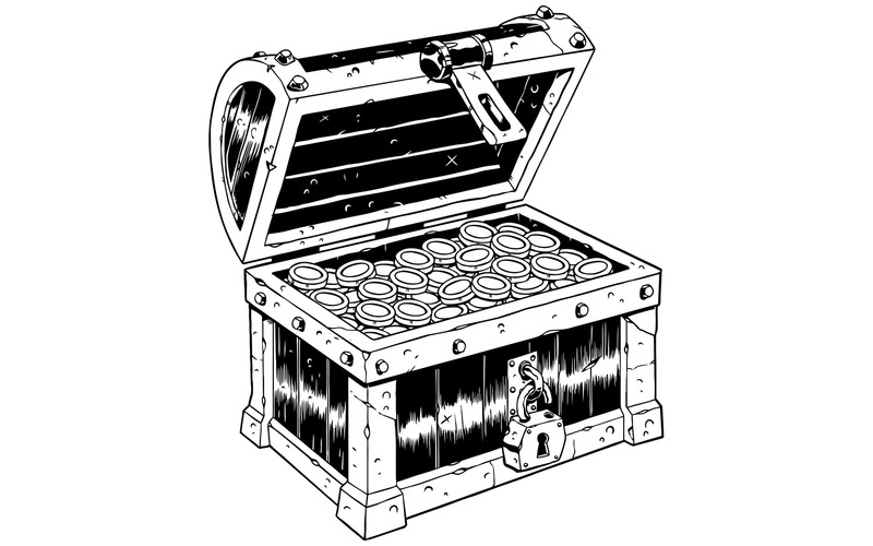 Treasure Chest Line Art - Illustration - Features Image 1