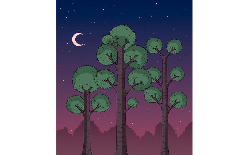 Skog på natten - illustration - Features Image 1