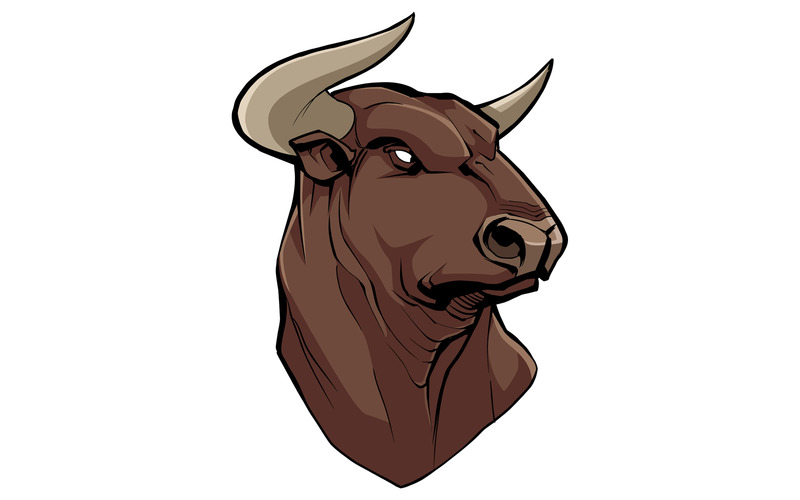 Testa di toro su bianco - illustrazione - Caratteristiche Immagine 1