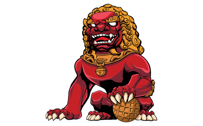Chinese Lion Red - Illustrazione - Caratteristiche Immagine 1