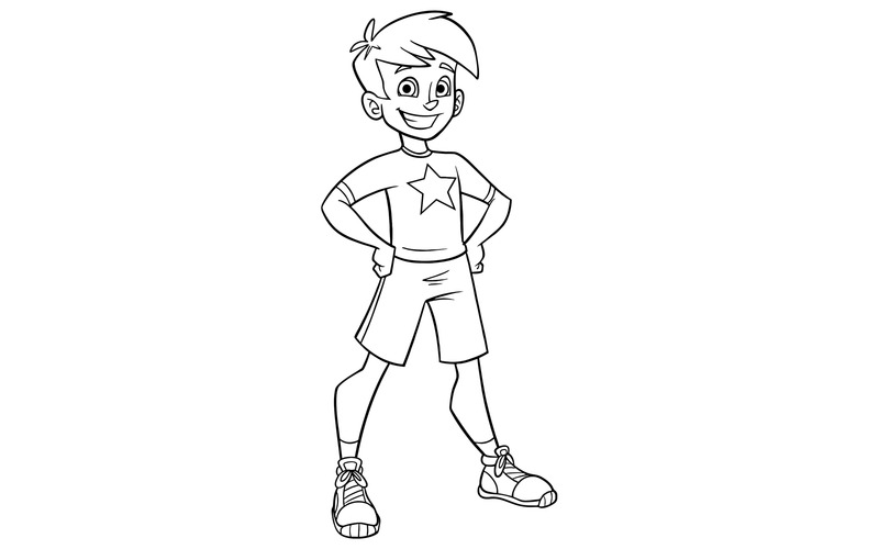 Little Boy Line Art - Illustration - Features Image 1