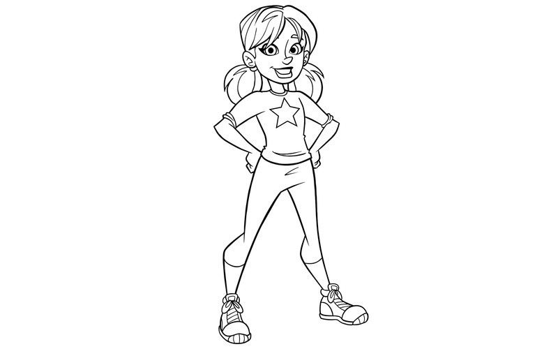 Liten flicka Line Art - Illustration - Features Image 1