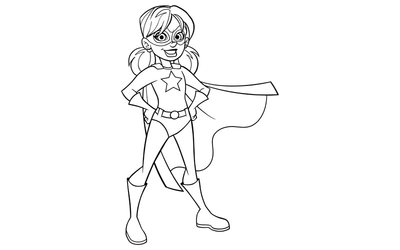 Super Girl Line Art - Illustration - Features Image 1