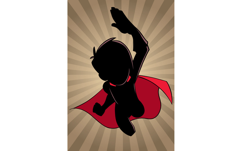 Super Boy Flying Ray Light Silhouette - Illustration - Features Image 1