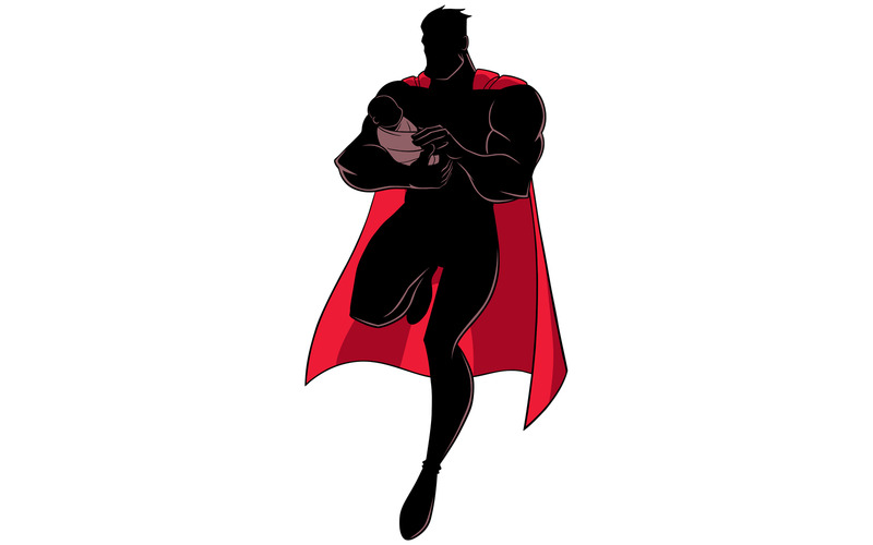 Super Dad with Baby Silhouette - Illustration - Features Image 1
