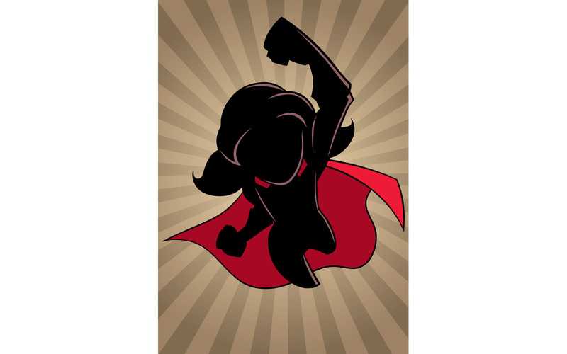 Super Girl Flying Ray Light Silhouette - Illustration - Features Image 1