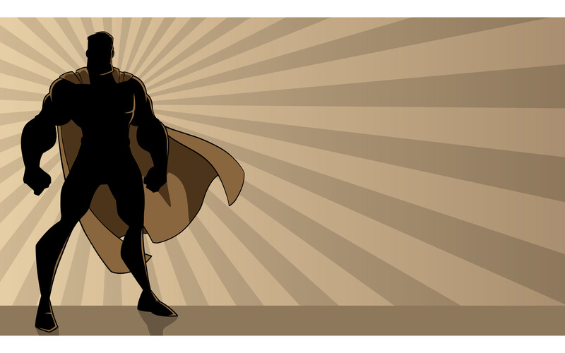 Superhero Standing Tall Ray Light Silhouette - Illustration - Features Image 1