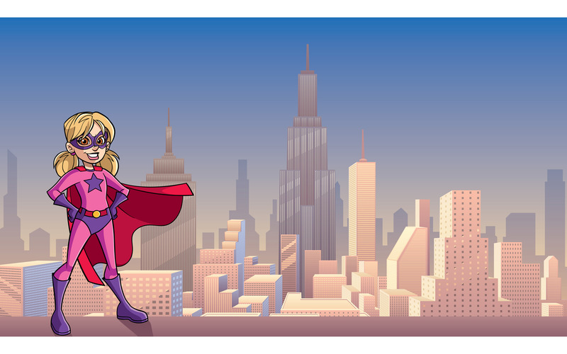Super Girl City Background - Illustration - Features Image 1