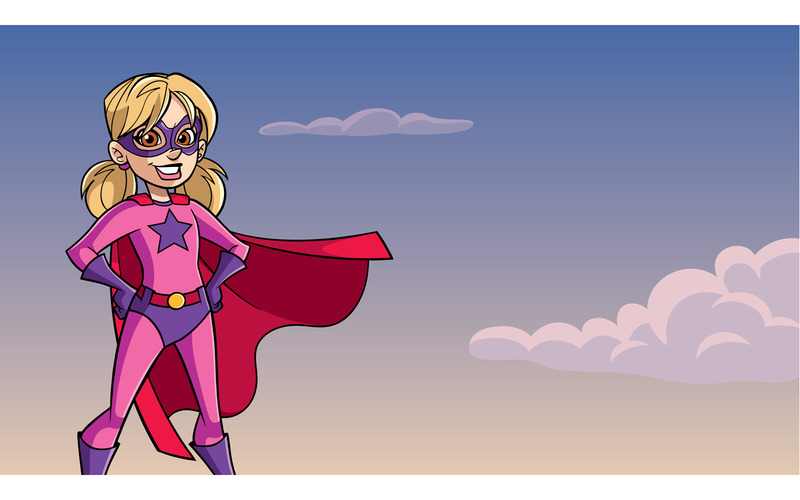 Super Girl Sky Background - Illustration - Features Image 1