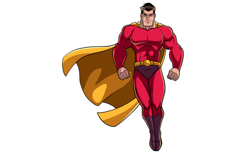 Superhjälte som flyger på vit - illustration - Features Image 1