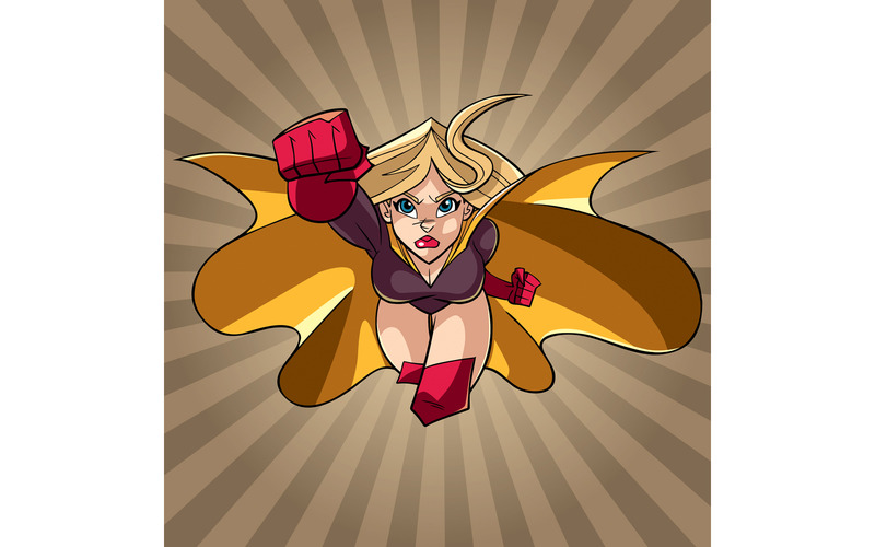Superhjälte som kommer på dig Ray Light Background - Illustration - Features Image 1