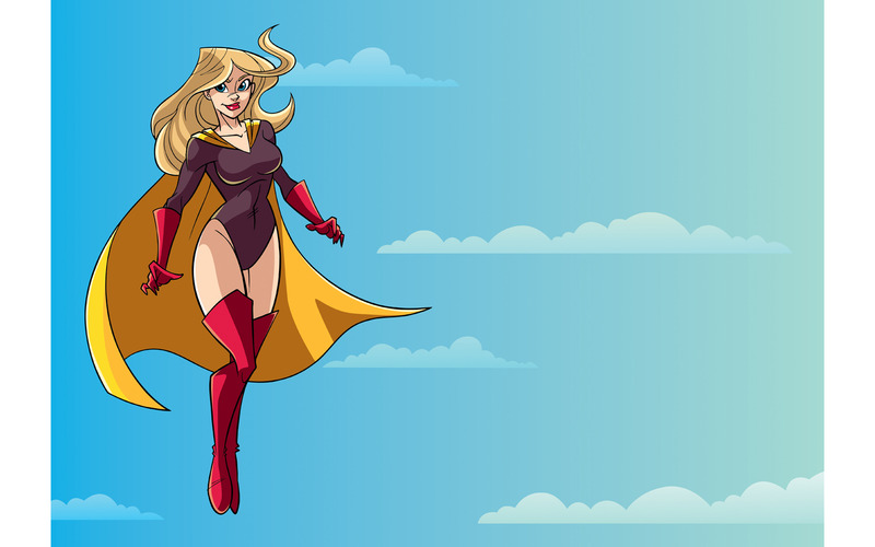 Superhjälte som flyger i himmel - illustration - Features Image 1