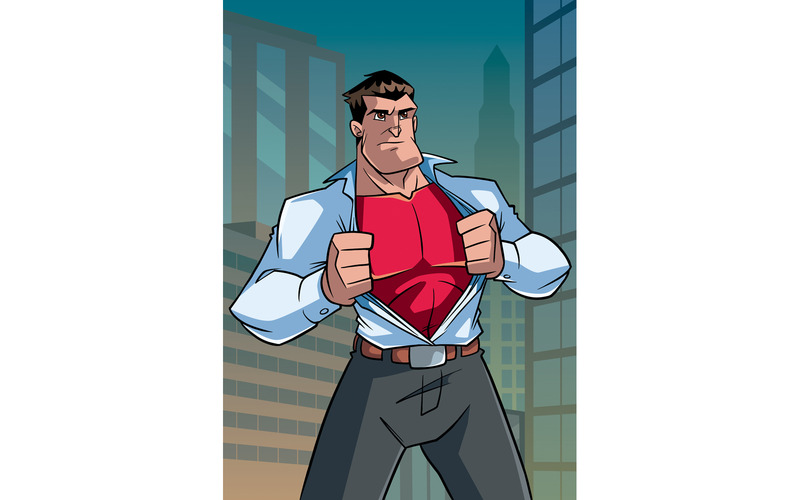 Supereroe sotto copertura casual in città - illustrazione - Caratteristiche Immagine 1