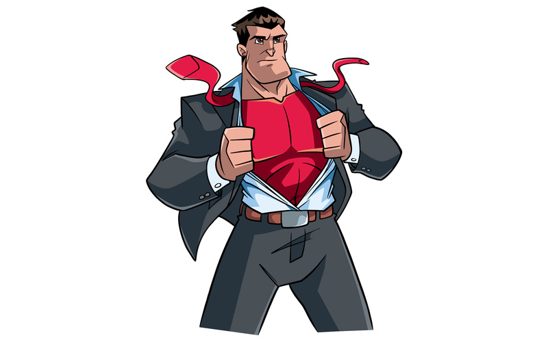 Supereroe Under Cover Suit - Illustrazione - Caratteristiche Immagine 1