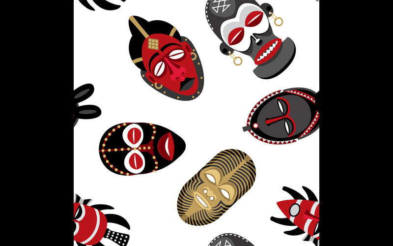 African Masks Pattern 2 - Illustration - Features Image 1