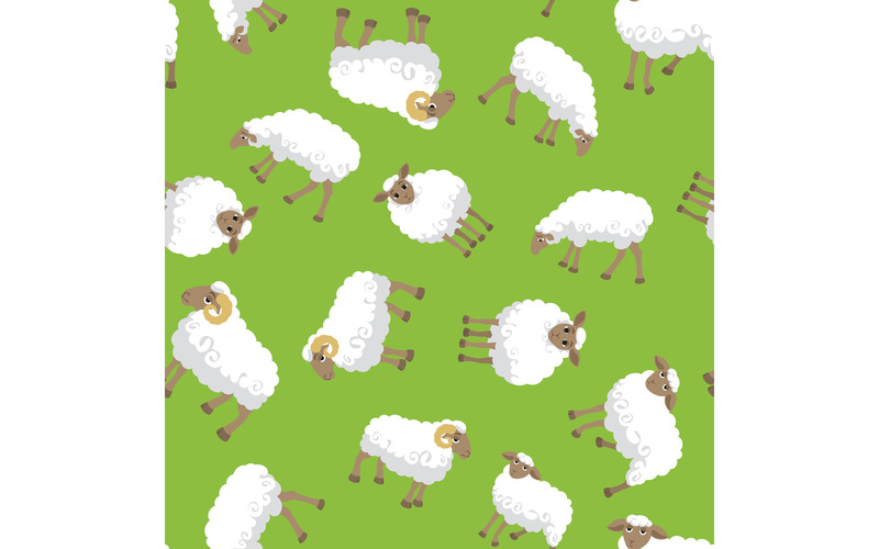 Sheep Seamless Pattern - Illustration - Features Image 1