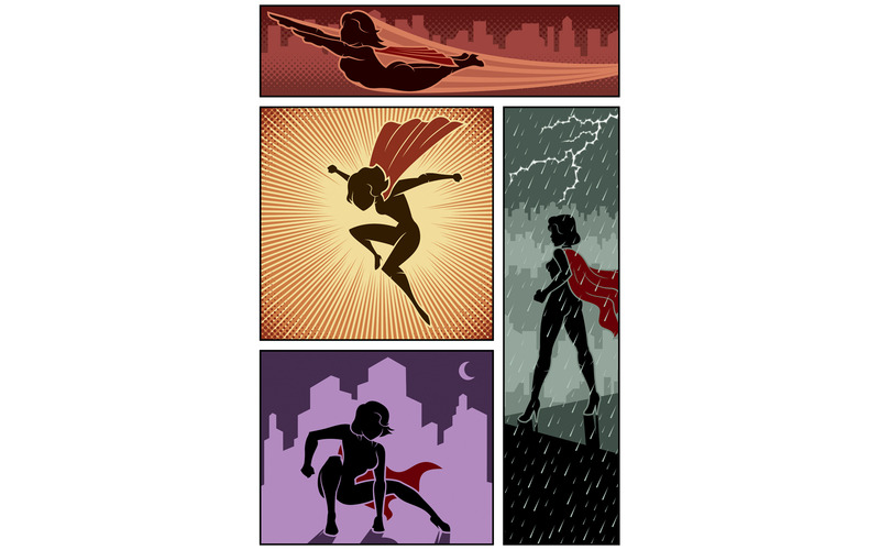 Super Heroine Banners 3 - Illustration - Features Image 1