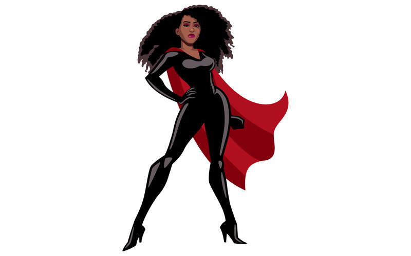 Superheroine Black on White - Illustration - Features Image 1