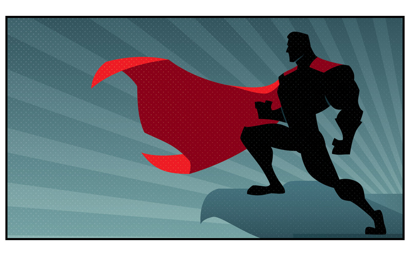 Superhero Roof Watching Silhouette - Illustration - Features Image 1