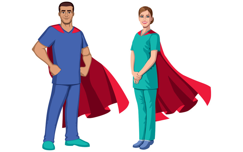 Nurse Superheroes on White - Illustration - Features Image 1