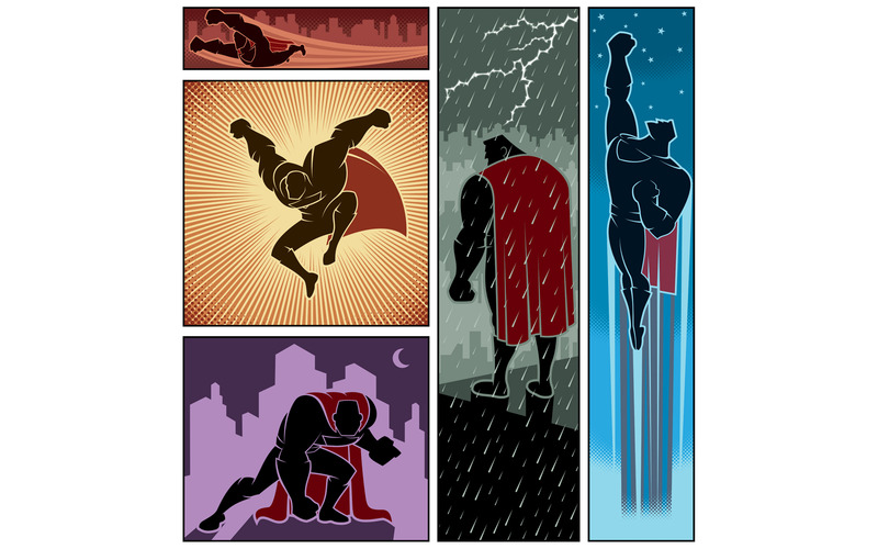 Banner di supereroi 3 - illustrazione - Caratteristiche Immagine 1