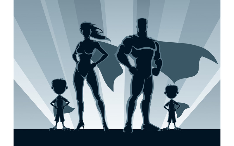 Superhjältefamilj 2 pojkar - Illustration - Features Image 1