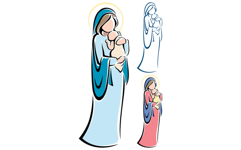 Virgin Mary and Baby Jesus - Illustration - Features Image 1