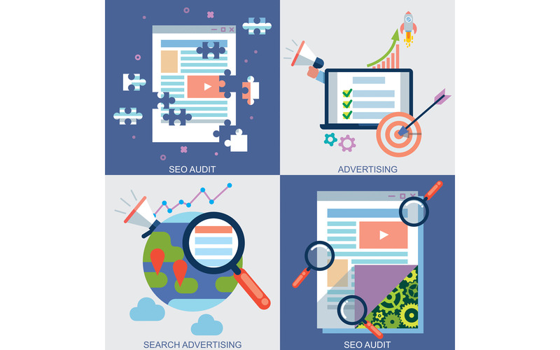 Set di icone web per la pubblicità - illustrazione - Caratteristiche Immagine 1