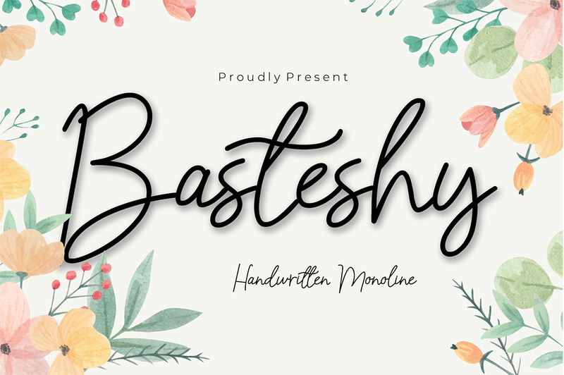 Basteshy typsnitt - Features Image 1