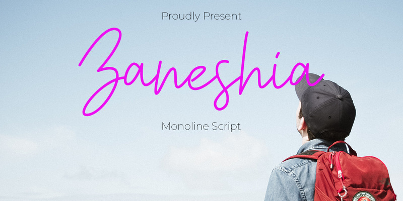 Zaneshia typsnitt - Features Image 1