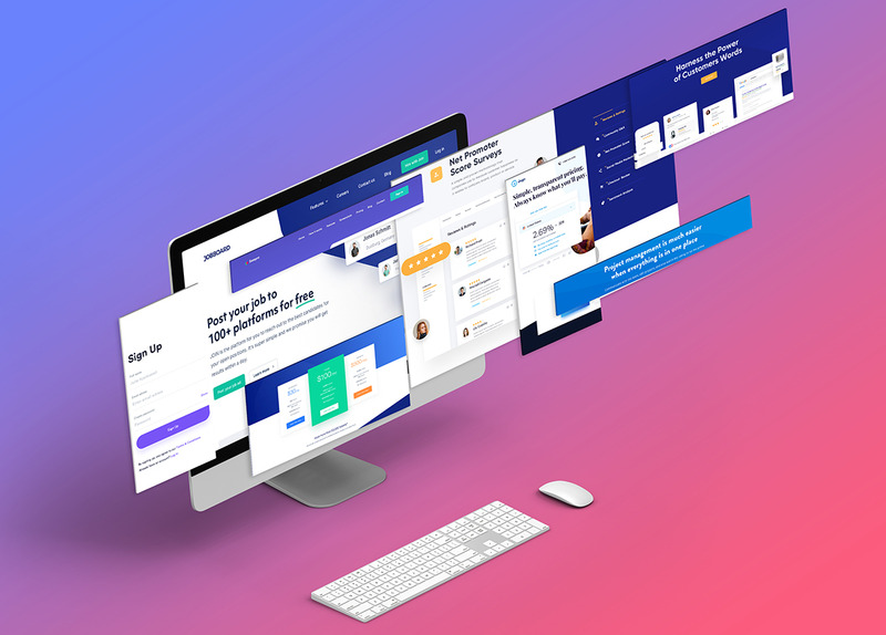 Il mockup del prodotto di presentazione del sito Web di Screens - Caratteristiche Immagine 2