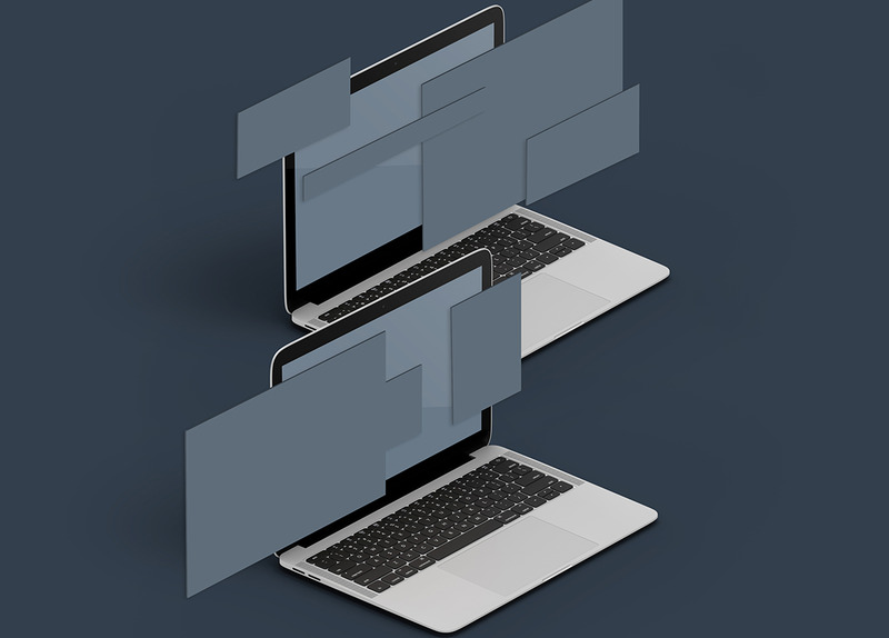 Il mockup del prodotto di presentazione del sito Web di Screens - Caratteristiche Immagine 7