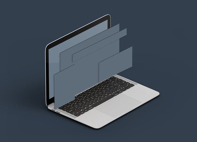 Il mockup del prodotto di presentazione del sito Web di Screens - Caratteristiche Immagine 8