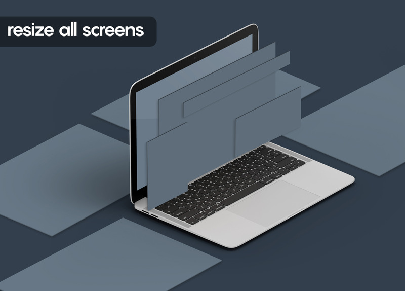 Mockup del prodotto di schermate del sito Web isometrico 2.0 - Caratteristiche Immagine 3