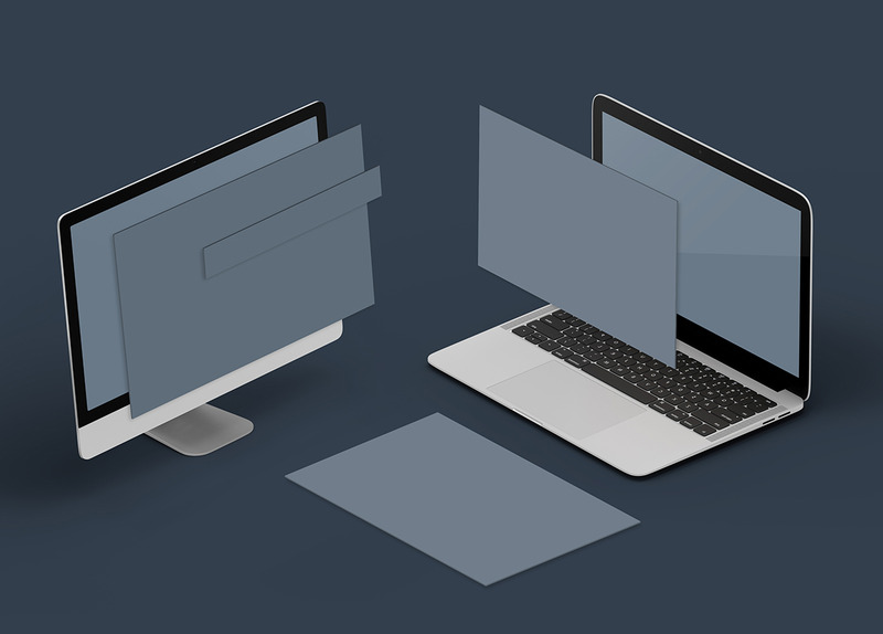 Isometric Website Screens 8.0 product mockup - Features Image 1
