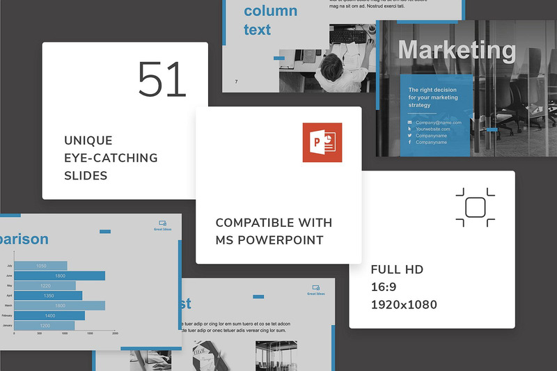Marketing Company Presentation PowerPoint template - Features Image 1