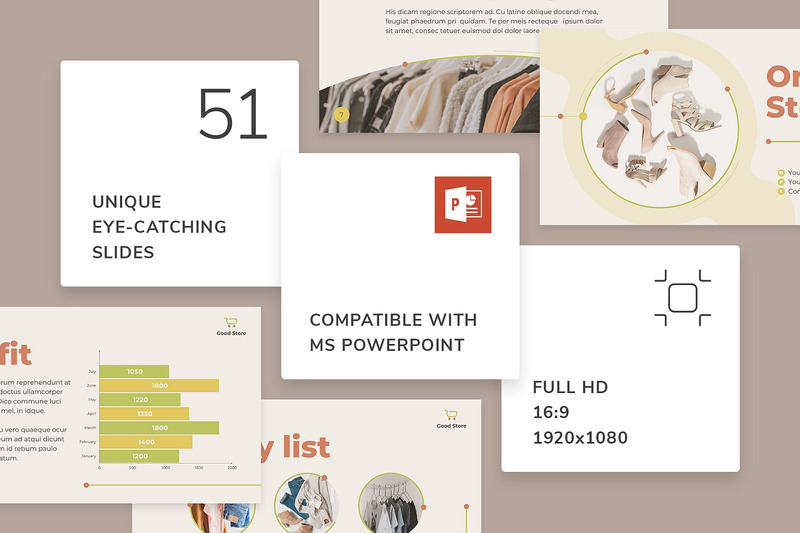 Online Store Presentation PowerPoint template - Features Image 1