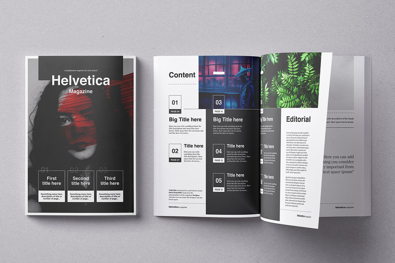 Modello di rivista Helvetica - Caratteristiche Immagine 1